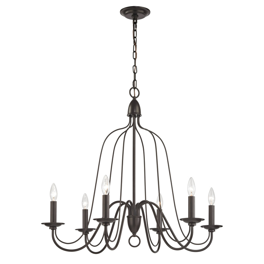 Monroe 30 Wide 6-Light Chandelier - Oil Rubbed Bronze Image 1