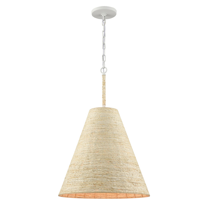 Abaca 17 Wide 1-Light Pendant - Textured White Image 1