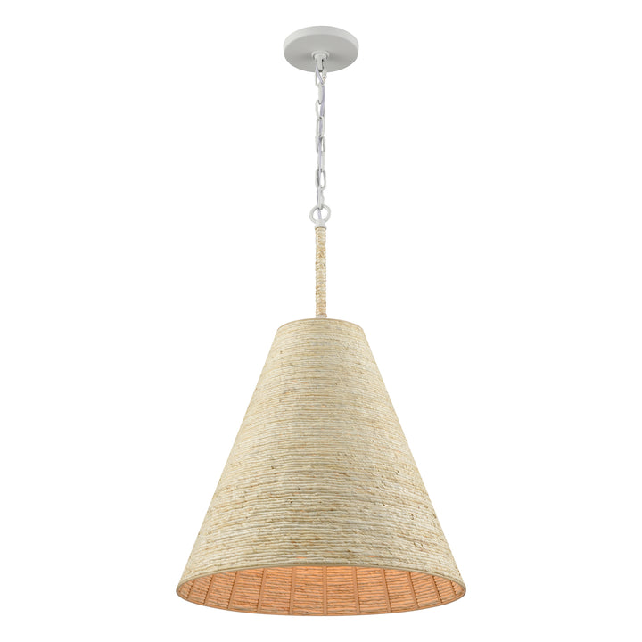 Abaca 17 Wide 1-Light Pendant - Textured White Image 3