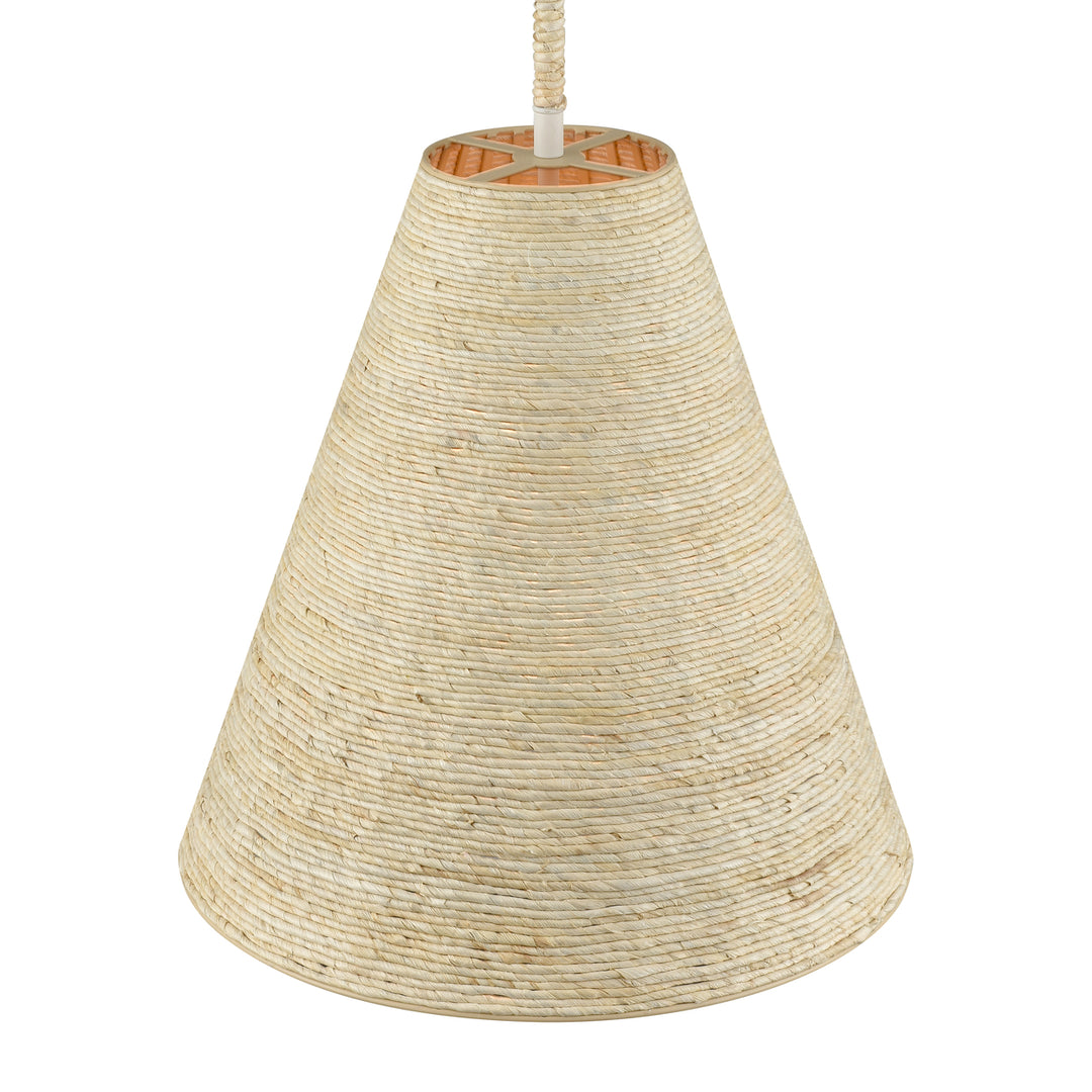 Abaca 17 Wide 1-Light Pendant - Textured White Image 4