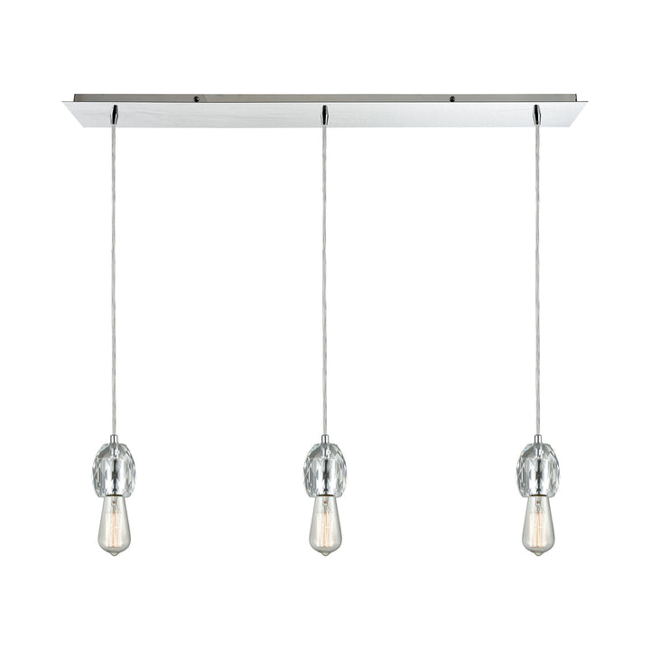 Socketholder 4-Light Linear Pendant Fixture in Polished Chrome Image 3