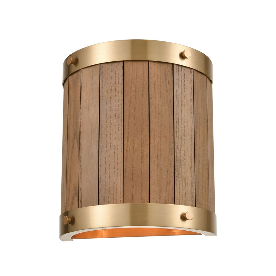 Wooden Barrel 10 High 2-Light Sconce Image 1