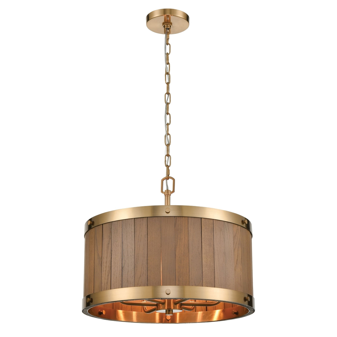 Wooden Barrel 19 Wide 6-Light Chandelier Image 1