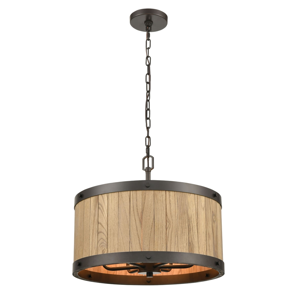 Wooden Barrel 19 Wide 6-Light Chandelier Image 2