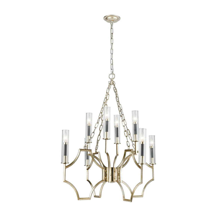 Sylvanna 31 Wide 8-Light Chandelier - Antique Silver Leaf Image 1