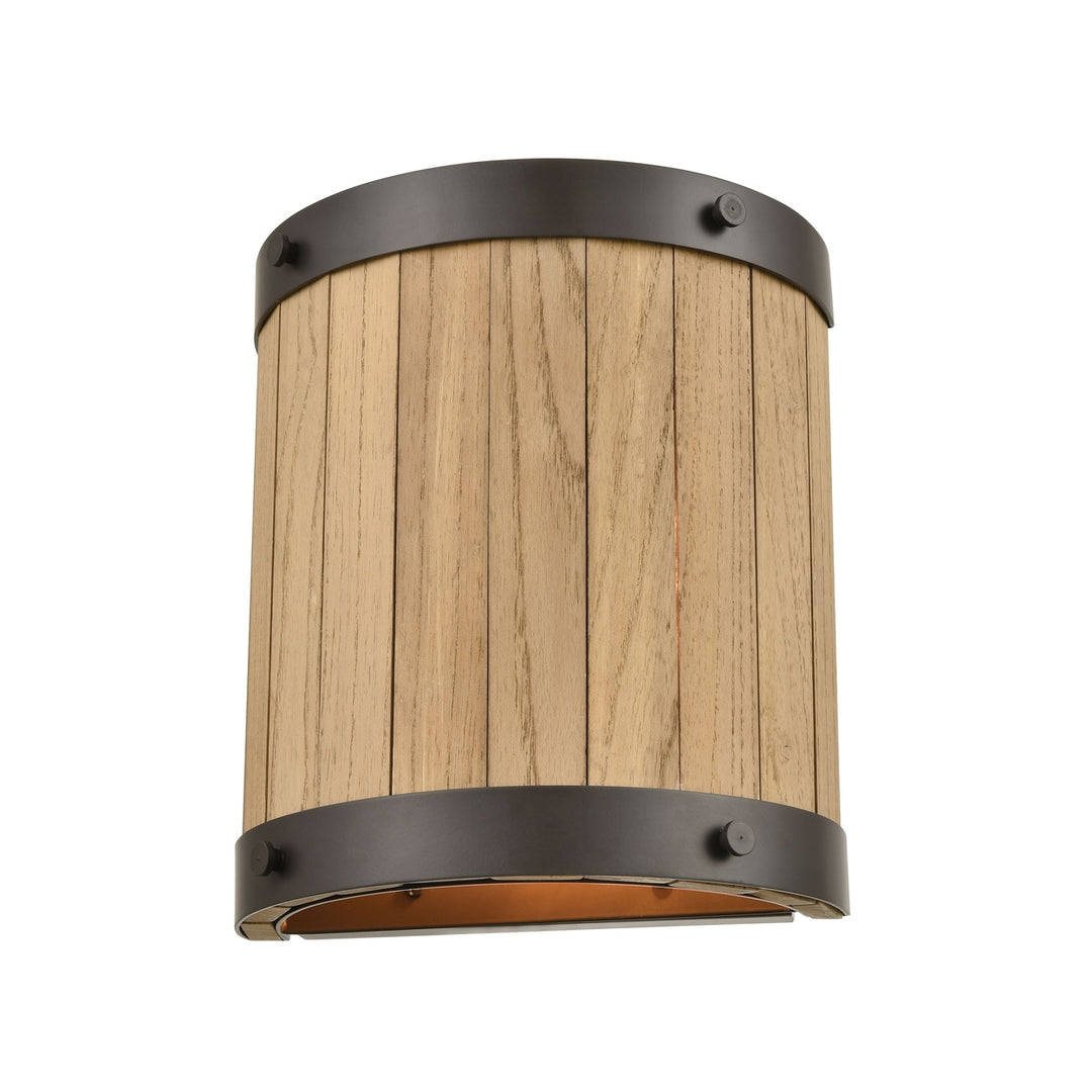 Wooden Barrel 10 High 2-Light Sconce Image 3