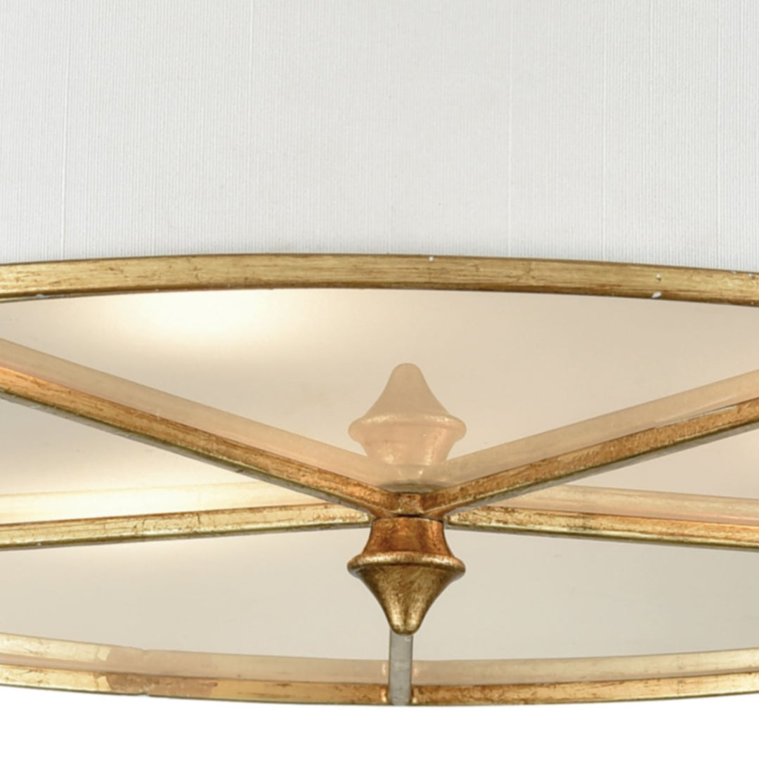 Ceramique 16 Wide 3-Light Semi Flush Mount - Antique Gold Leaf Image 3