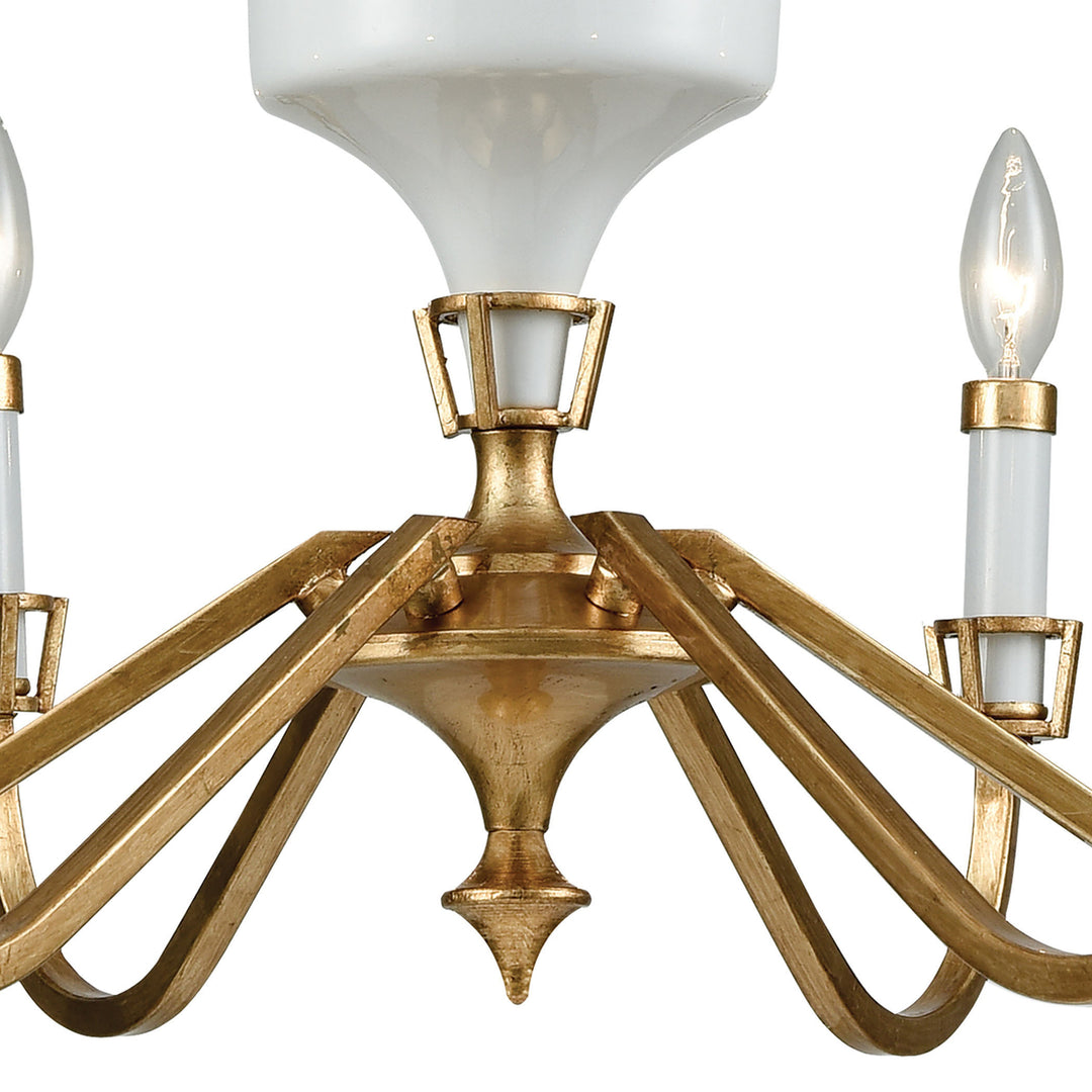 Ceramique 30 Wide 6-Light Chandelier - Antique Gold Leaf Image 4