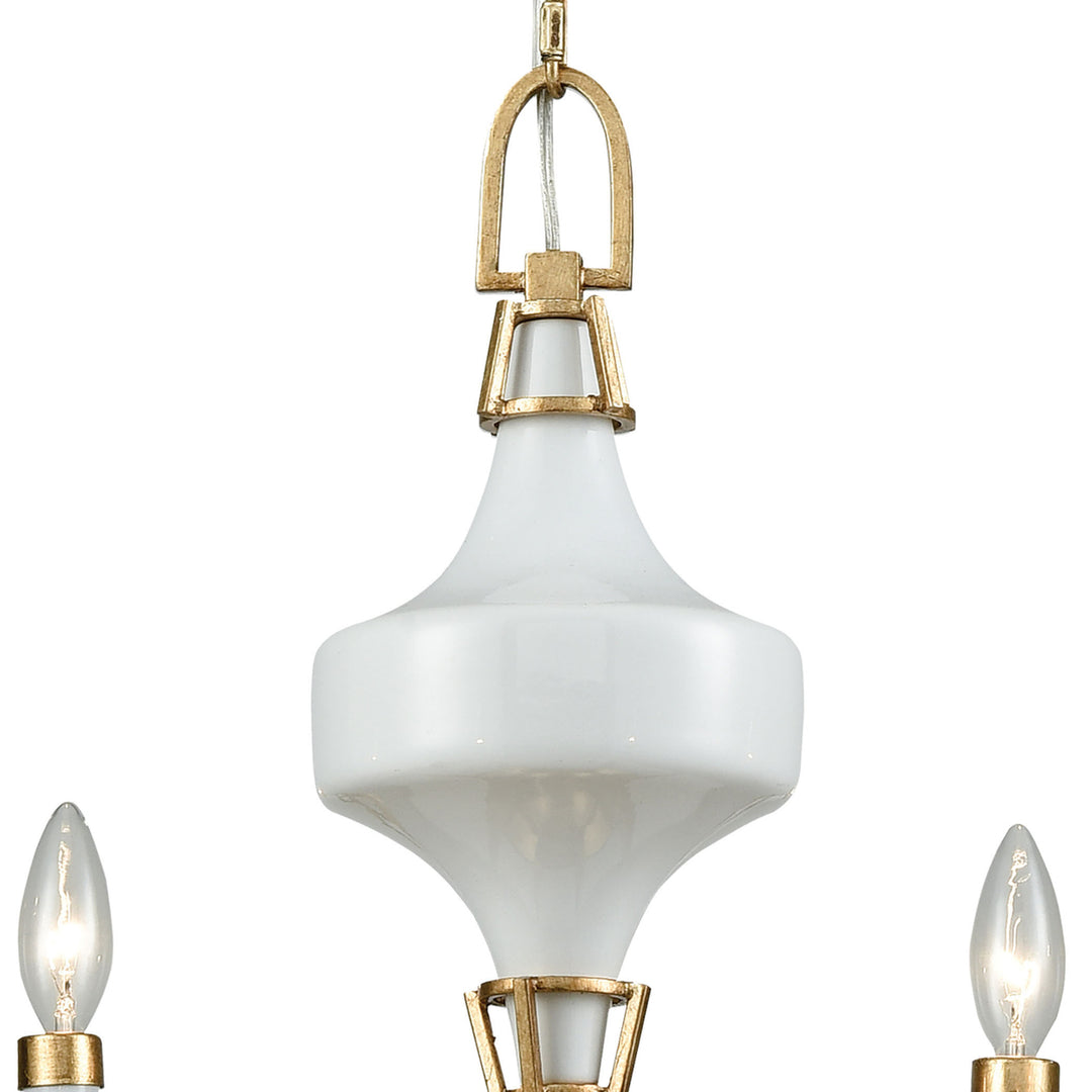 Ceramique 30 Wide 6-Light Chandelier - Antique Gold Leaf Image 5