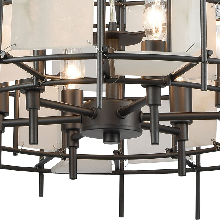 Spanish Alabaster 24 Wide 6-Light Chandelier - Dark Graphite Image 4