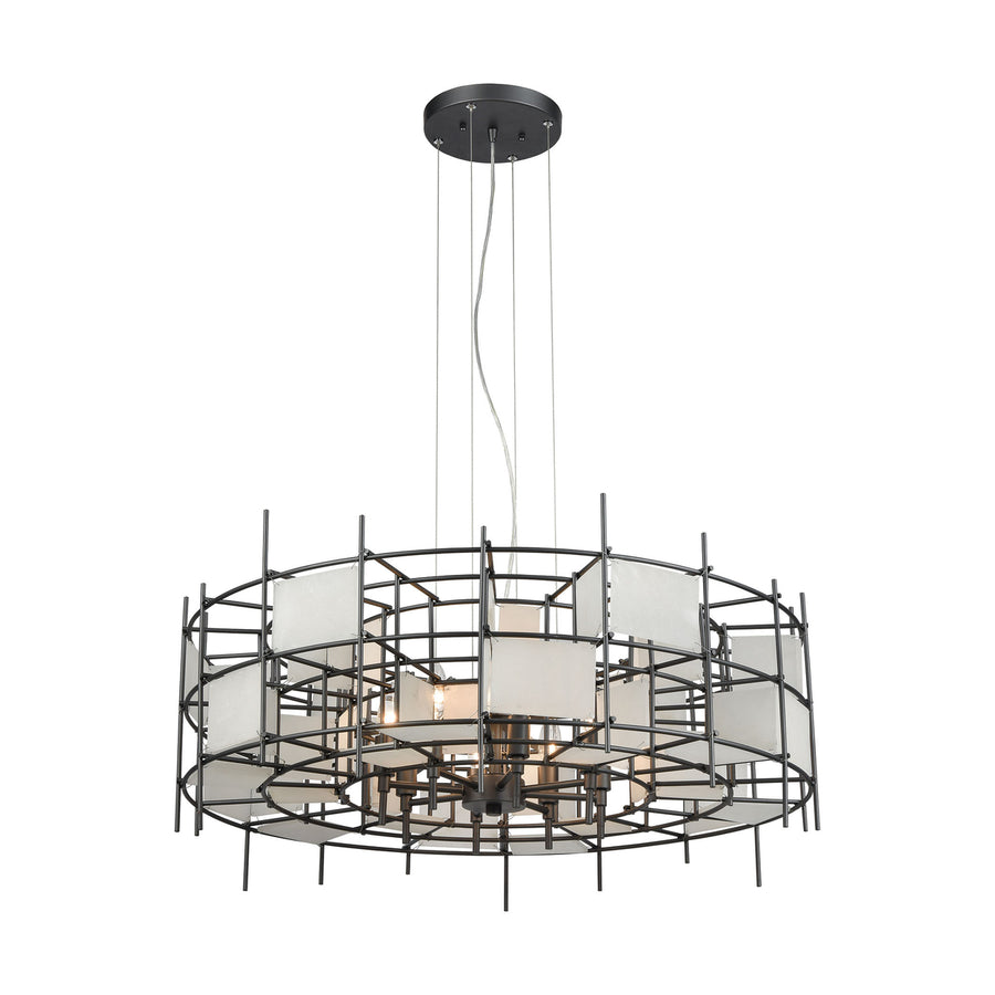 Spanish Alabaster 32 Wide 8-Light Chandelier - Dark Graphite Image 1