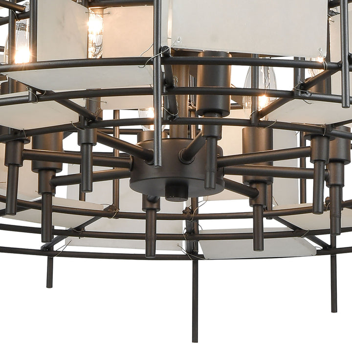 Spanish Alabaster 32 Wide 8-Light Chandelier - Dark Graphite Image 4