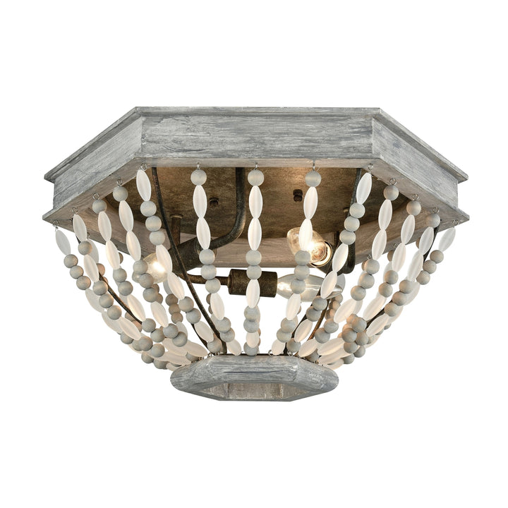 Summerton 18 Wide 3-Light Flush Mount - Washed Gray Image 1