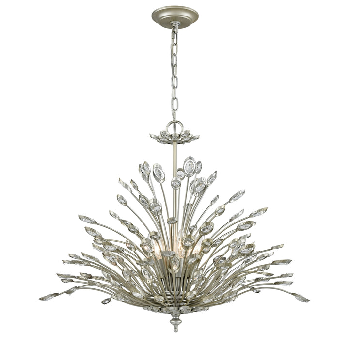 Mullica 28 Wide 6-Light Chandelier - Aged Silver Image 1