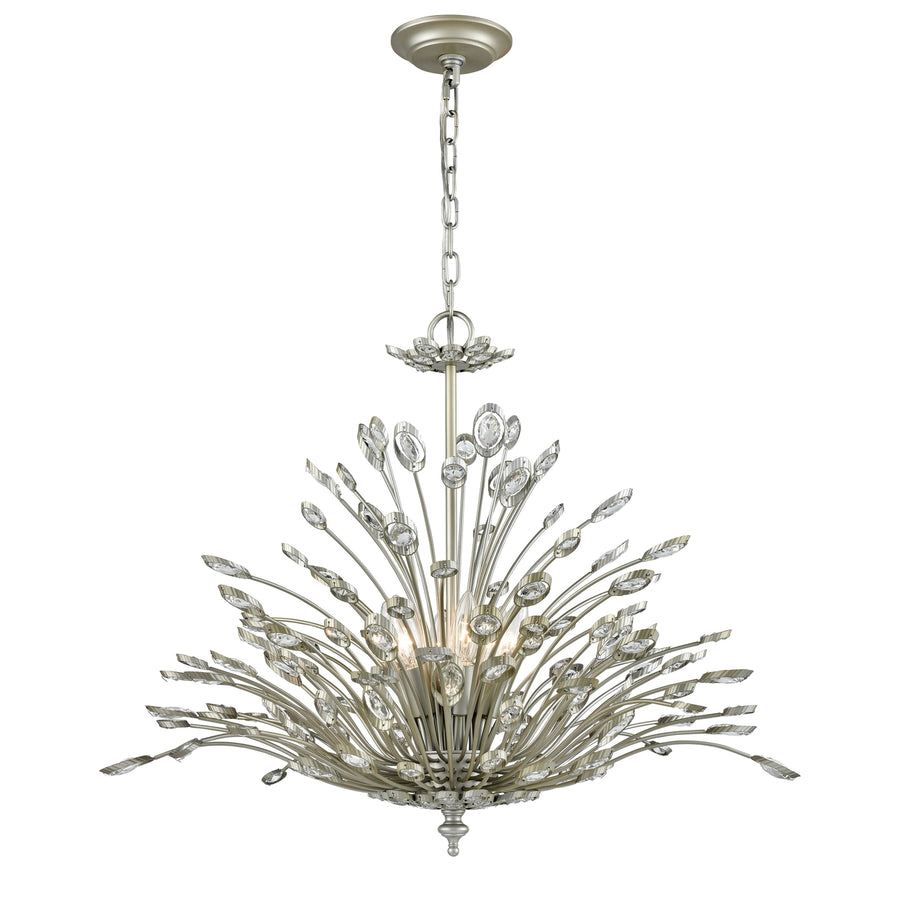 Mullica 28 Wide 6-Light Chandelier - Aged Silver Image 1