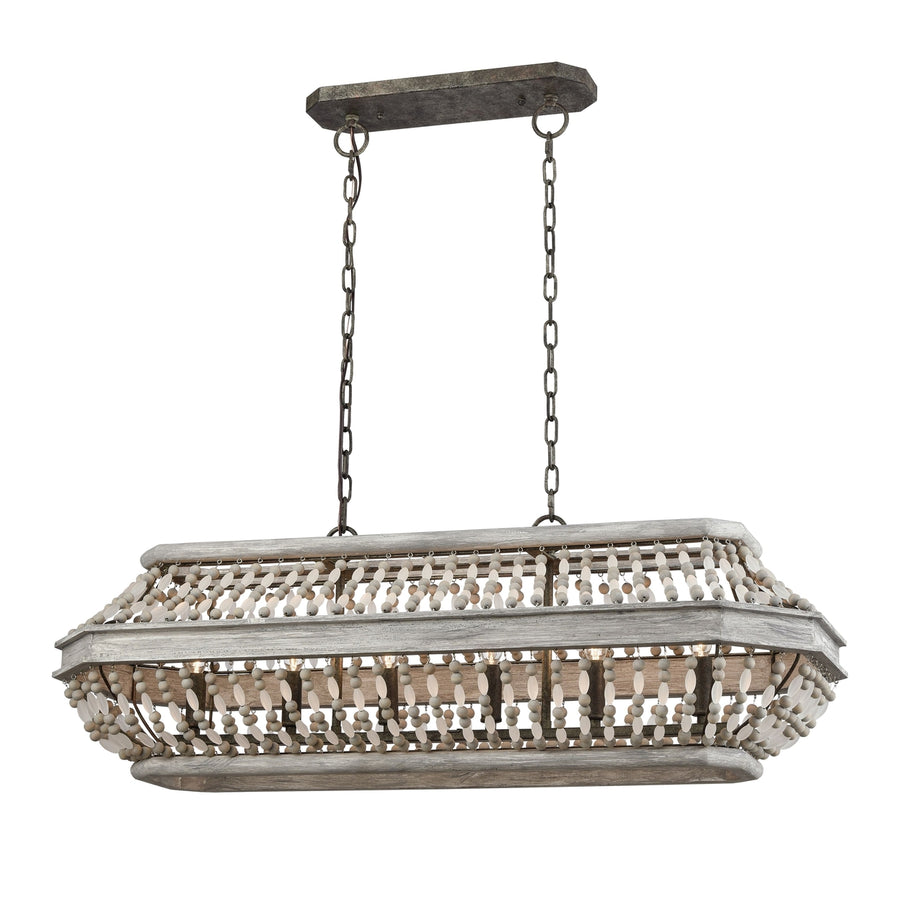 Summerton 39 Wide 6-Light Linear Chandelier - Washed Gray Image 1