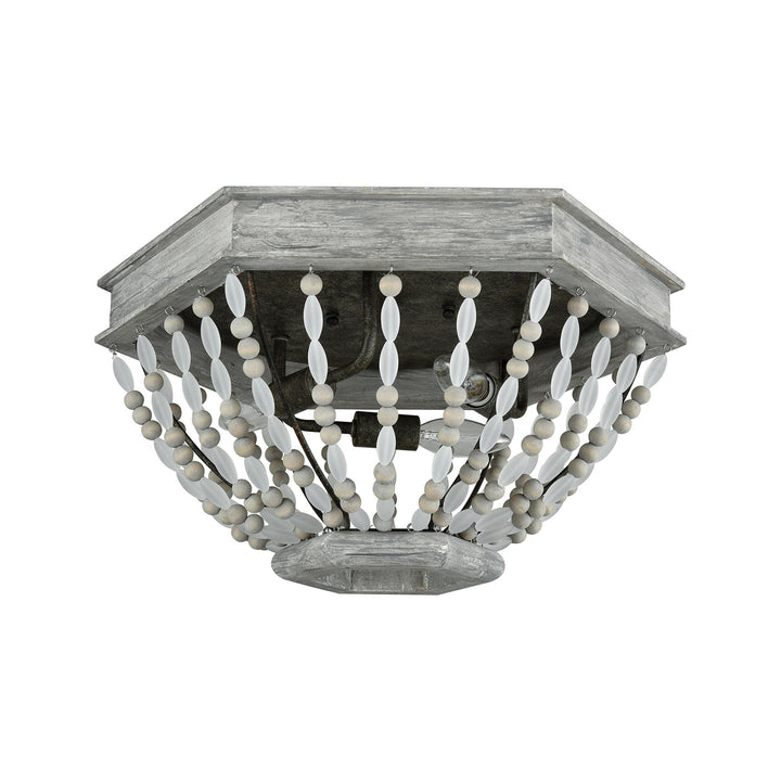 Summerton 18 Wide 3-Light Flush Mount - Washed Gray Image 5