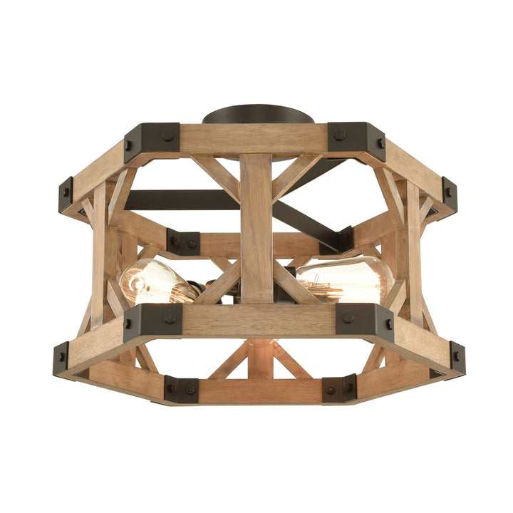 Structure 18 Wide 3-Light Semi Flush Mount - Oil Rubbed Bronze Image 1