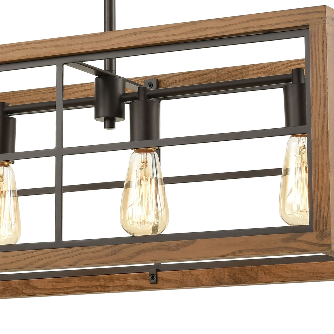 Warehouse Window 42 Wide 5-Light Linear Chandelier - Oil Rubbed Bronze Image 2