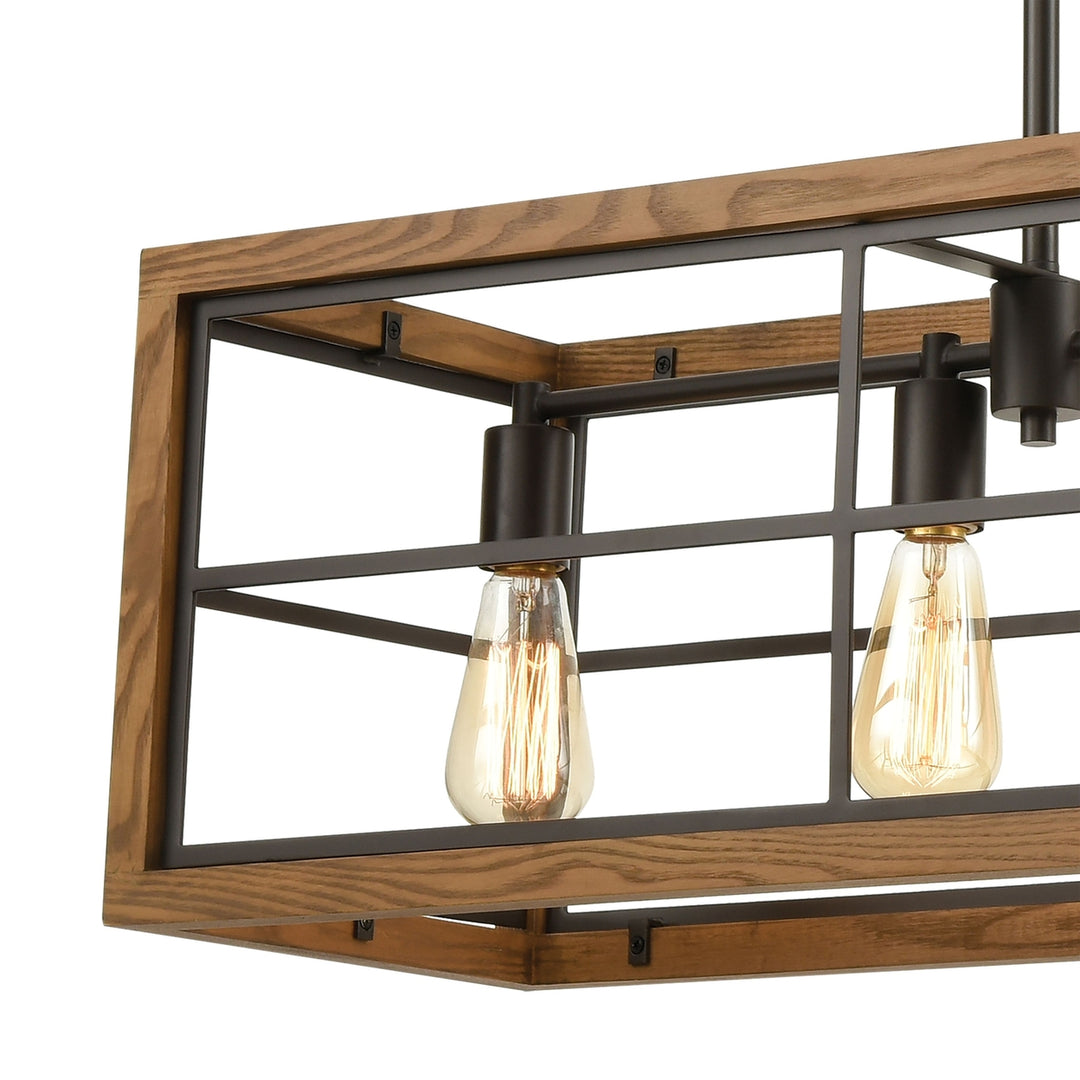 Warehouse Window 42 Wide 5-Light Linear Chandelier - Oil Rubbed Bronze Image 3