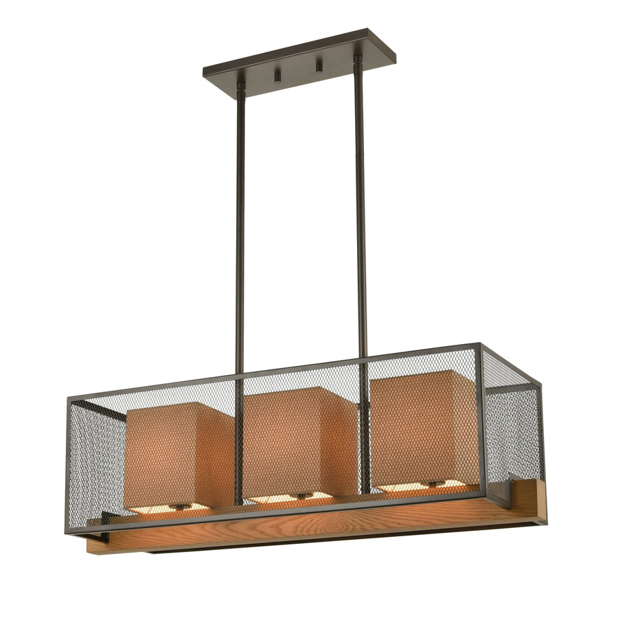 Crossbeam 35 Wide 3-Light Linear Chandelier - Oil Rubbed Bronze Image 1