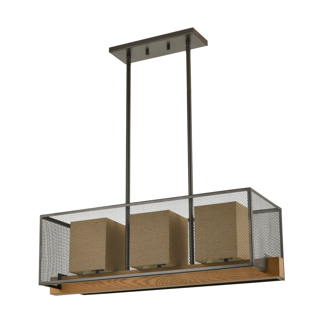 Crossbeam 35 Wide 3-Light Linear Chandelier - Oil Rubbed Bronze Image 2