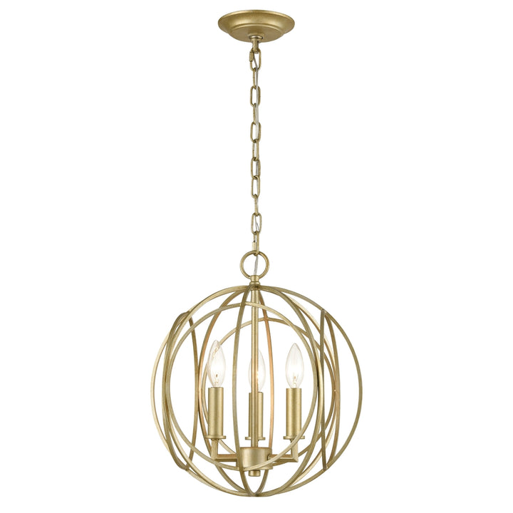 Loughton 14 Wide 3-Light Chandelier - Golden Silver Image 1