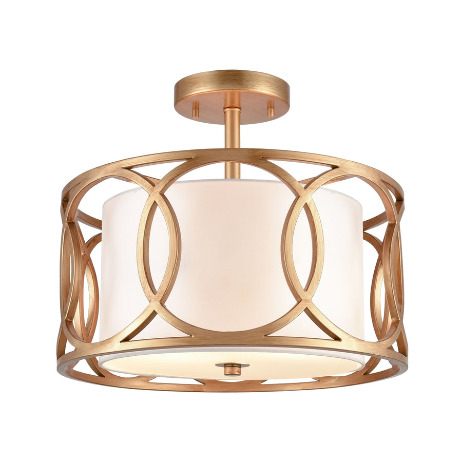 Ringlets 16 Wide 2-Light Semi Flush Mount - Matte Gold Image 1