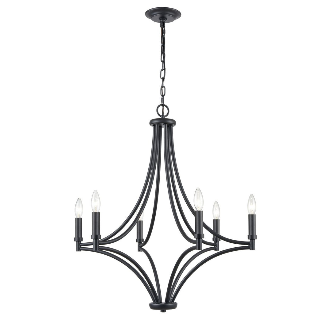 Spanish Villa 26 Wide 6-Light Chandelier - Charcoal Image 1