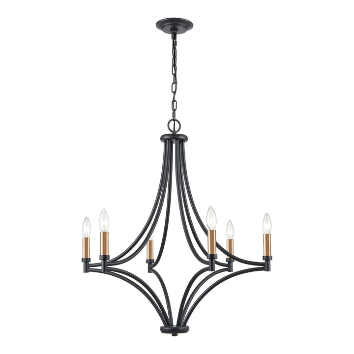 Spanish Villa 26 Wide 6-Light Chandelier - Charcoal Image 3