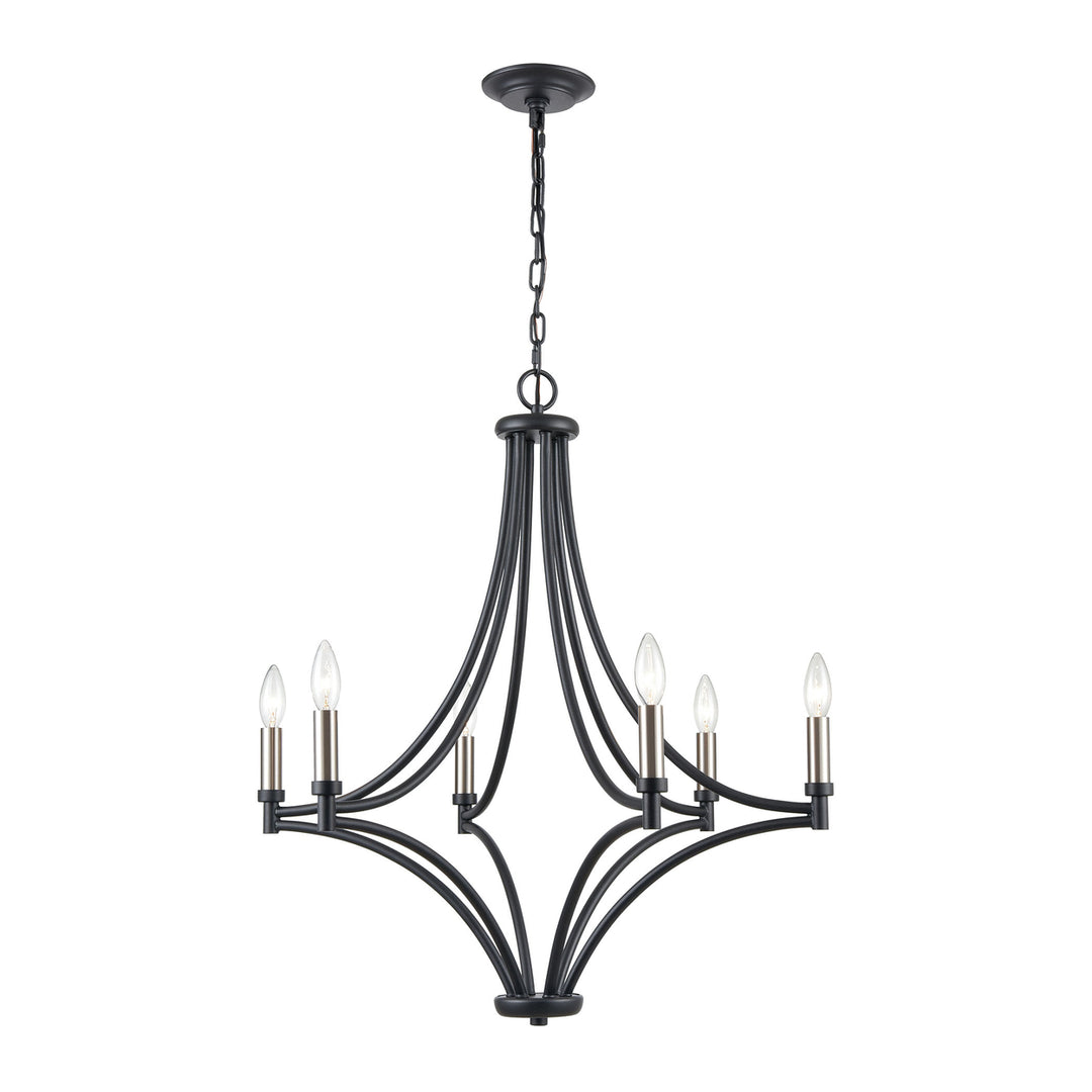 Spanish Villa 26 Wide 6-Light Chandelier - Charcoal Image 4