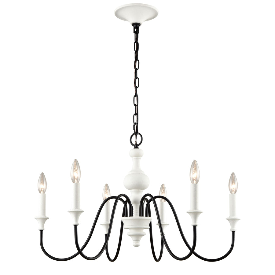 Val de Loire 28 Wide 6-Light Chandelier - White Image 1