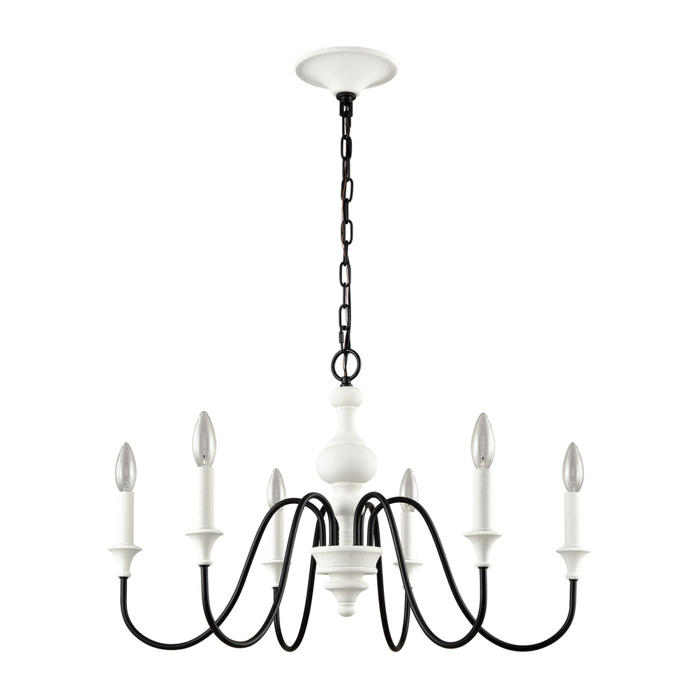 Val de Loire 28 Wide 6-Light Chandelier - White Image 2