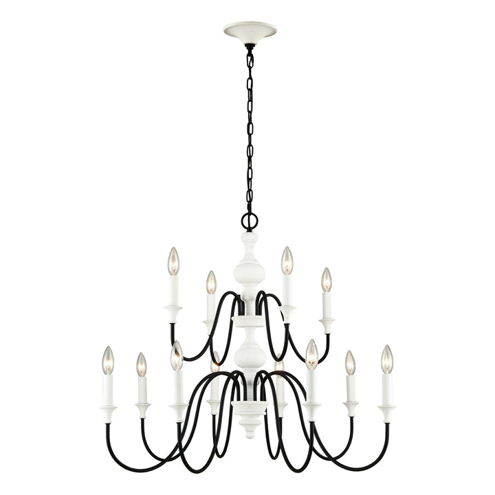 Val de Loire 36 Wide 12-Light Chandelier - White Image 1