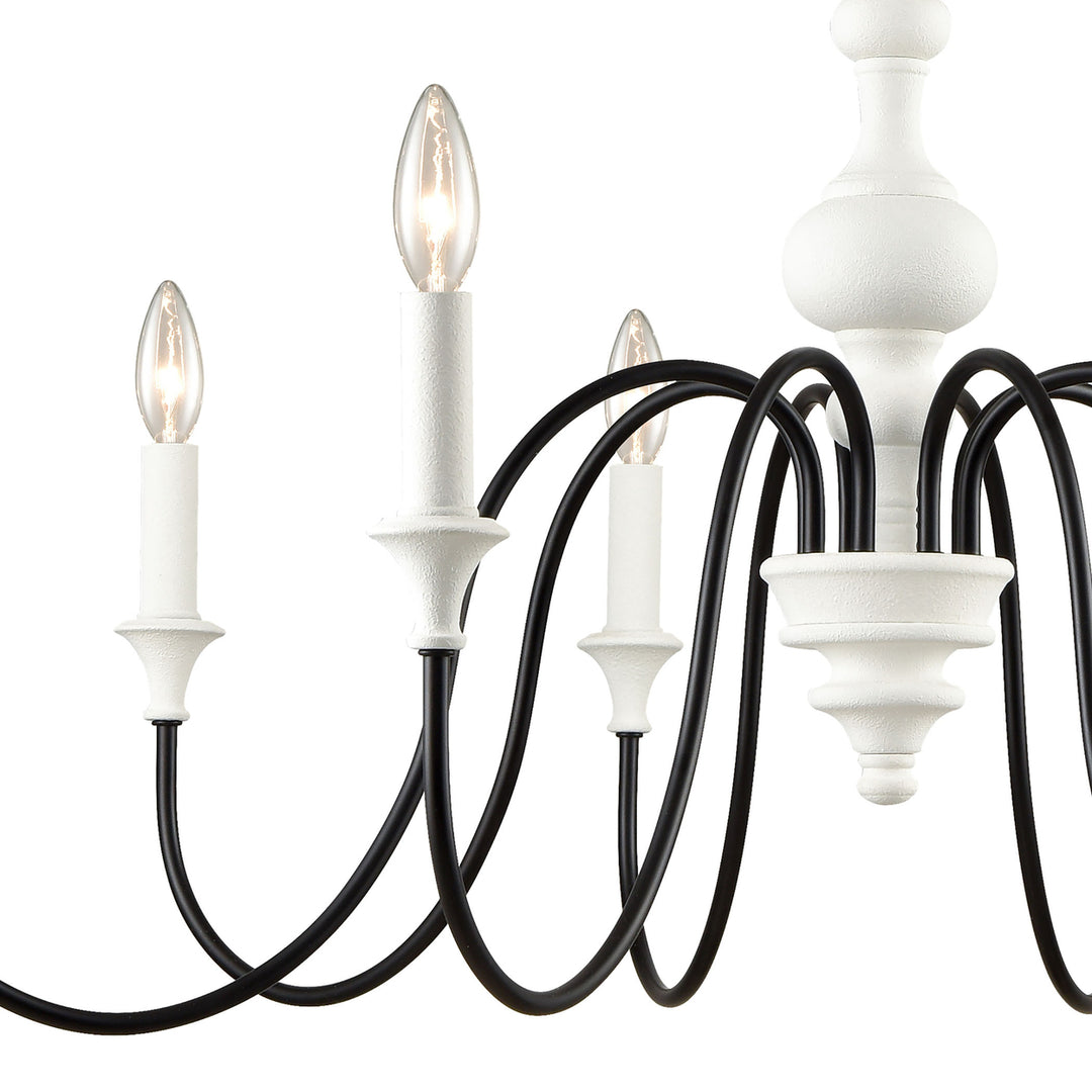 Val de Loire 36 Wide 8-Light Chandelier - White Image 4