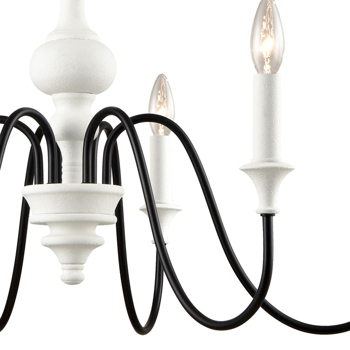 Val de Loire 28 Wide 6-Light Chandelier - White Image 3