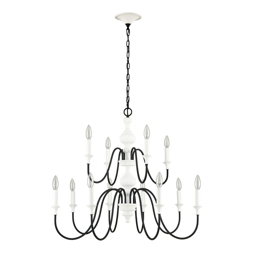 Val de Loire 36 Wide 12-Light Chandelier - White Image 2