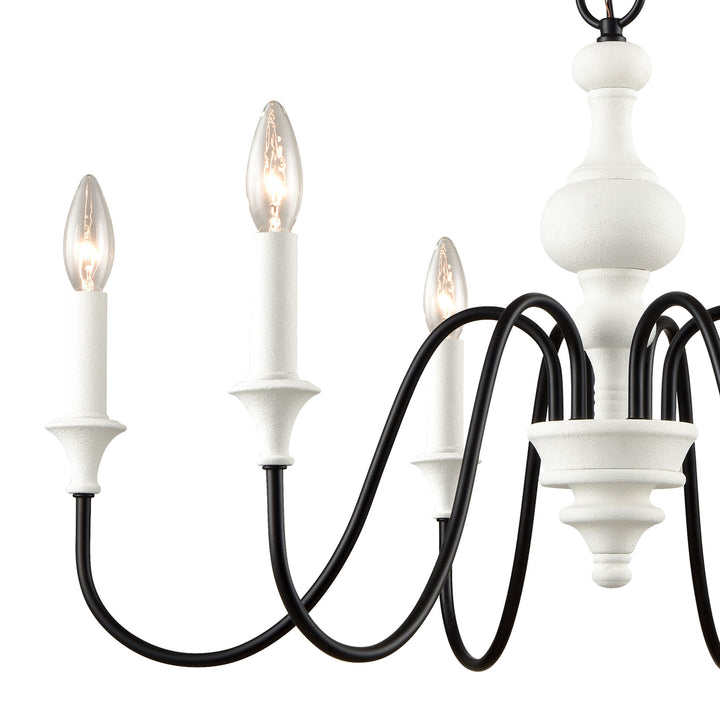 Val de Loire 28 Wide 6-Light Chandelier - White Image 4