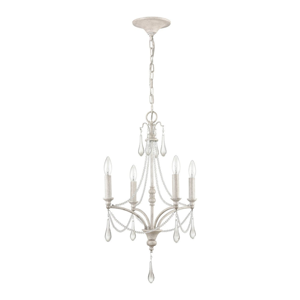 French Parlor 16 Wide 4-Light Chandelier - Vintage White Image 2