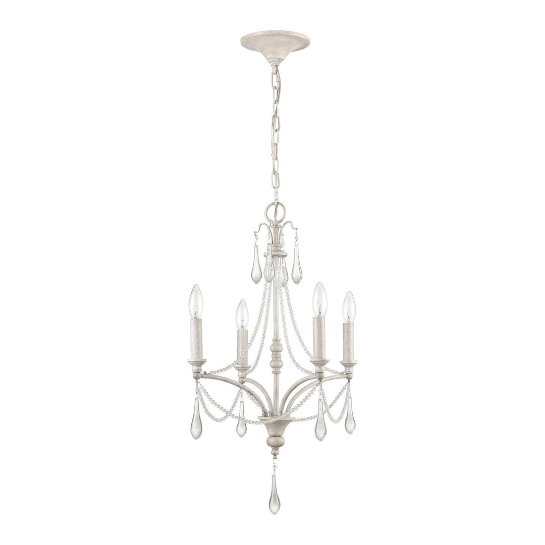 French Parlor 16 Wide 4-Light Chandelier - Vintage White Image 2