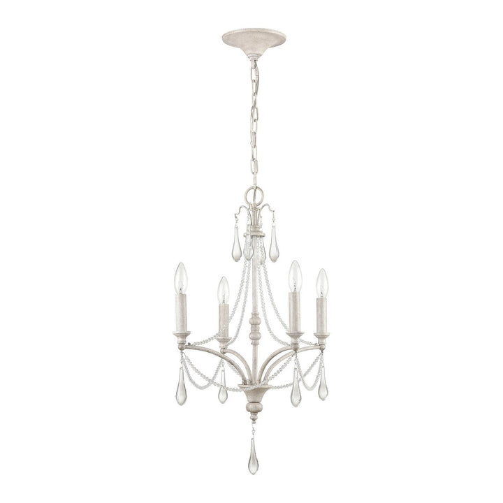 French Parlor 16 Wide 4-Light Chandelier - Vintage White Image 2