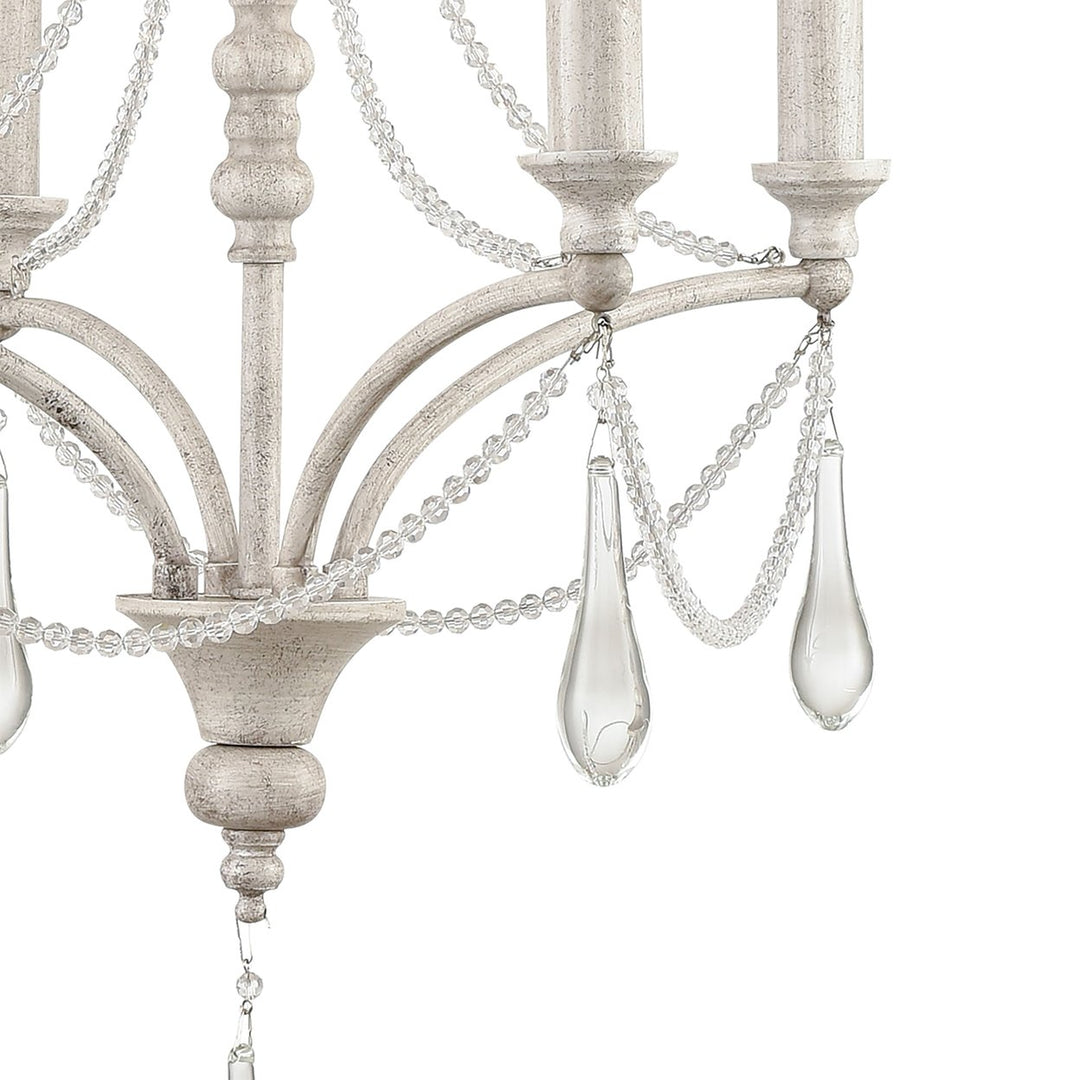 French Parlor 16 Wide 4-Light Chandelier - Vintage White Image 3