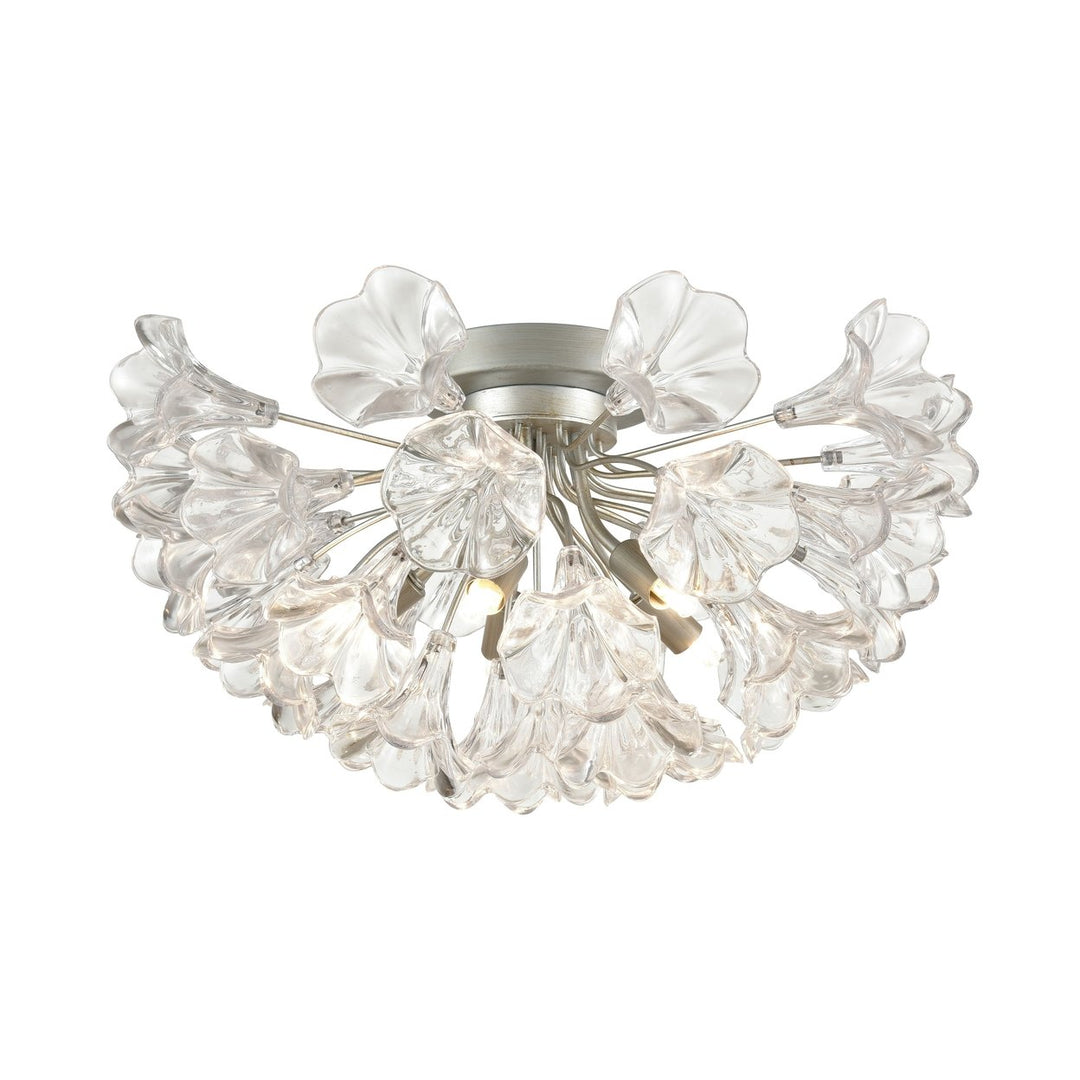 Celene 19 Wide 5-Light Semi Flush Mount - Aged Silver Image 1