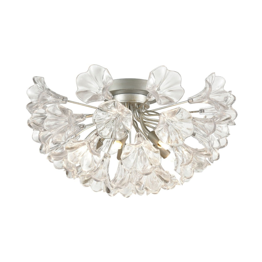 Celene 19 Wide 5-Light Semi Flush Mount - Aged Silver Image 1