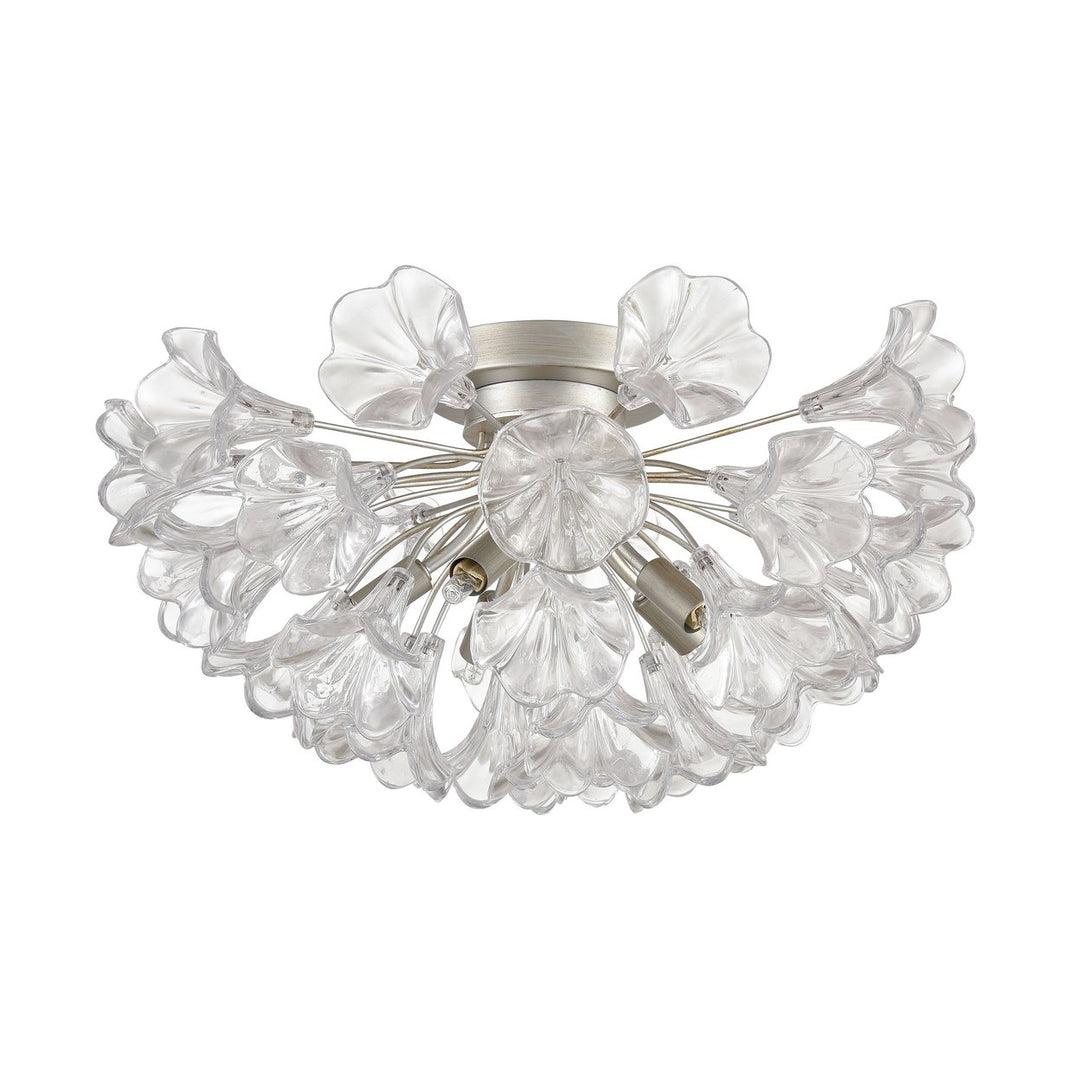 Celene 19 Wide 5-Light Semi Flush Mount - Aged Silver Image 2