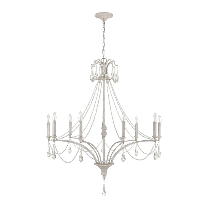 French Parlor 38 Wide 9-Light Chandelier - Vintage White Image 2