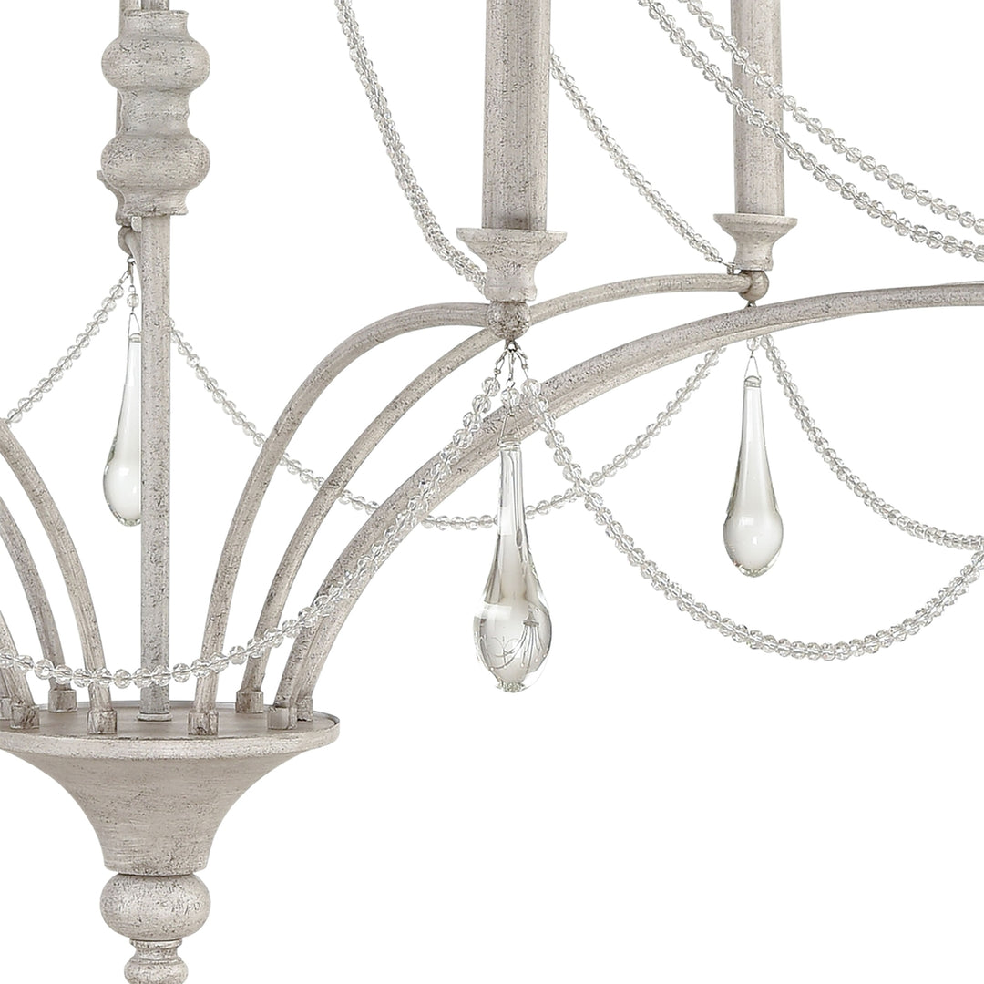 French Parlor 38 Wide 9-Light Chandelier - Vintage White Image 3