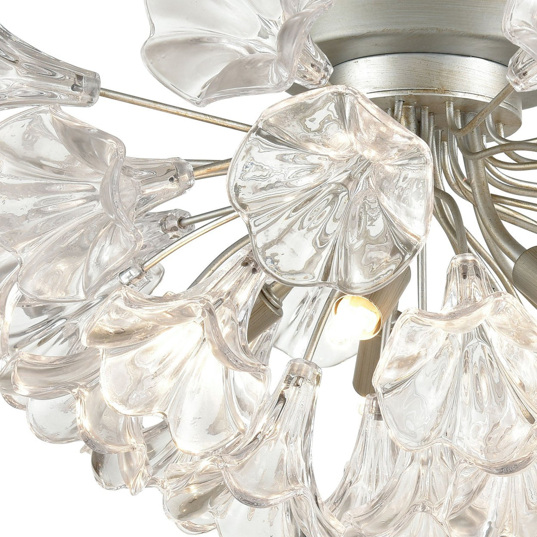 Celene 19 Wide 5-Light Semi Flush Mount - Aged Silver Image 4