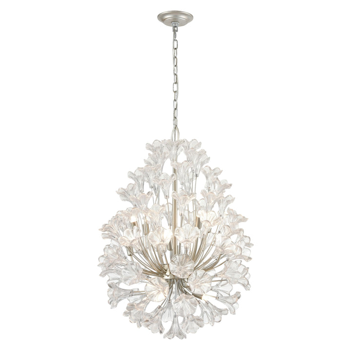 Celene 22 Wide 12-Light Chandelier - Aged Silver Image 1