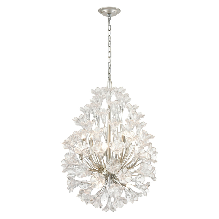 Celene 22 Wide 12-Light Chandelier - Aged Silver Image 1